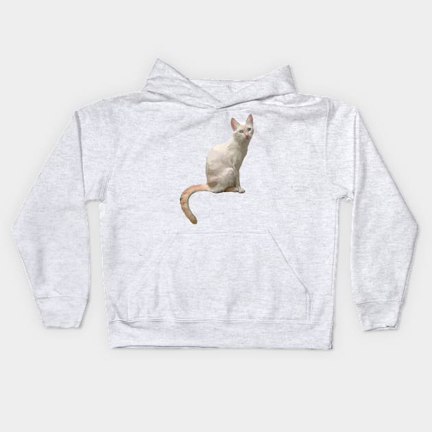 Flame Point Cat Blep Kids Hoodie by CarleahUnique